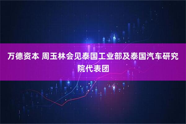 万德资本 周玉林会见泰国工业部及泰国汽车研究院代表团
